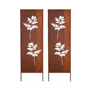 Set di 2 Pannelli Divisori Irsina Frangivista 160x50 cm Acciaio Corten - Marrone Ossidato casa.pro