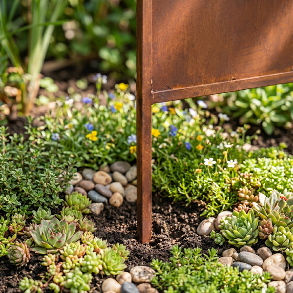 Set di 2 Pannelli Divisori Irsina Frangivista 160x50 cm Acciaio Corten - Marrone Ossidato casa.pro