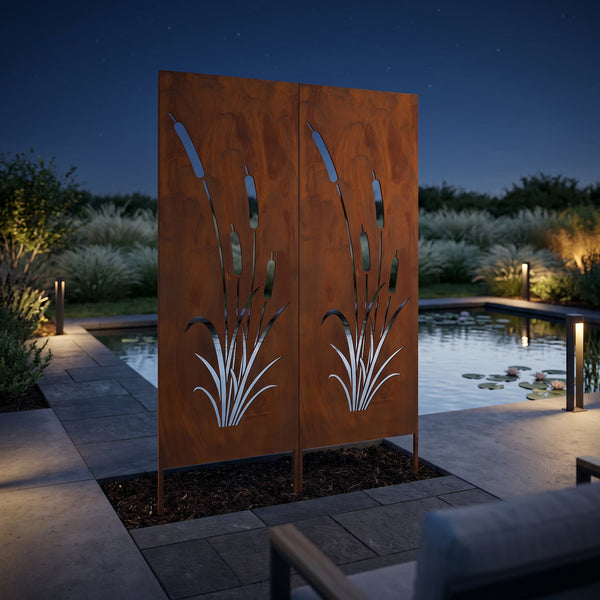 Pali da giardino Irsina set da 2 pezzi 160x50 cm acciaio Corten ruggine nobile [casa.pro]