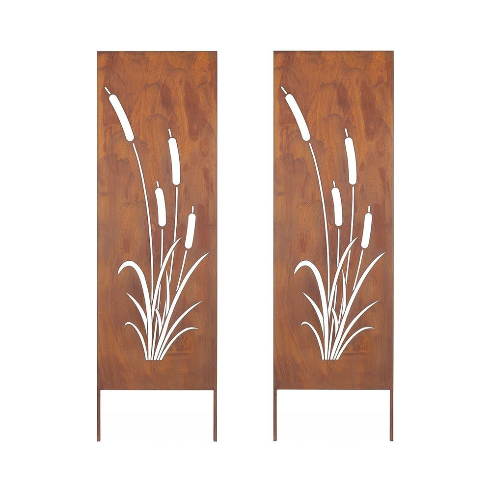 Set di 2 Pannelli Divisori Irsina Frangivista 160x50 cm Acciaio Corten - Marrone Ossidato casa.pro