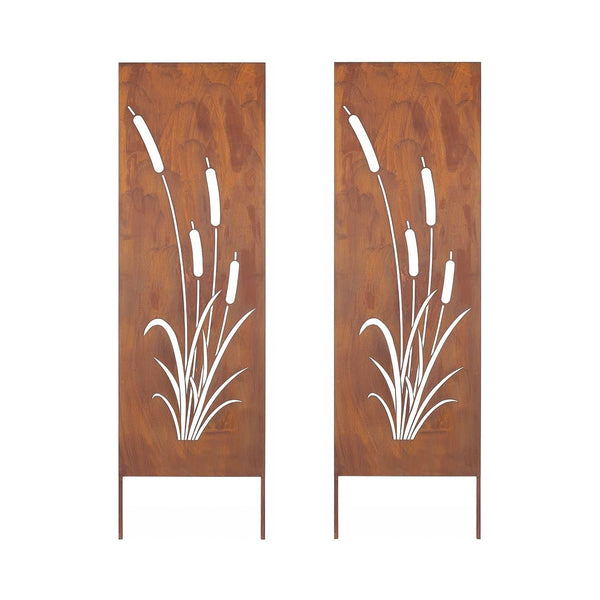 Pali da giardino Irsina set da 2 pezzi 160x50 cm acciaio Corten ruggine nobile [casa.pro]