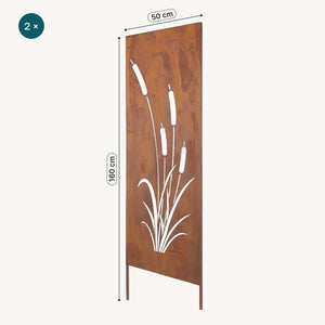 Pali da giardino Irsina set da 2 pezzi 160x50 cm acciaio Corten ruggine nobile [casa.pro]