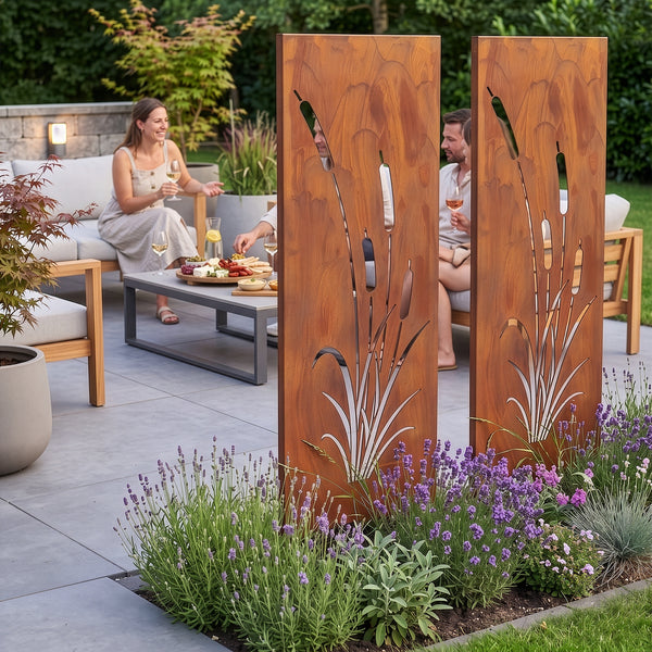 Pali da giardino Irsina set da 2 pezzi 160x50 cm acciaio Corten ruggine nobile [casa.pro]
