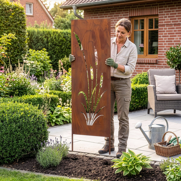 Pali da giardino Irsina set da 2 pezzi 160x50 cm acciaio Corten ruggine nobile [casa.pro]