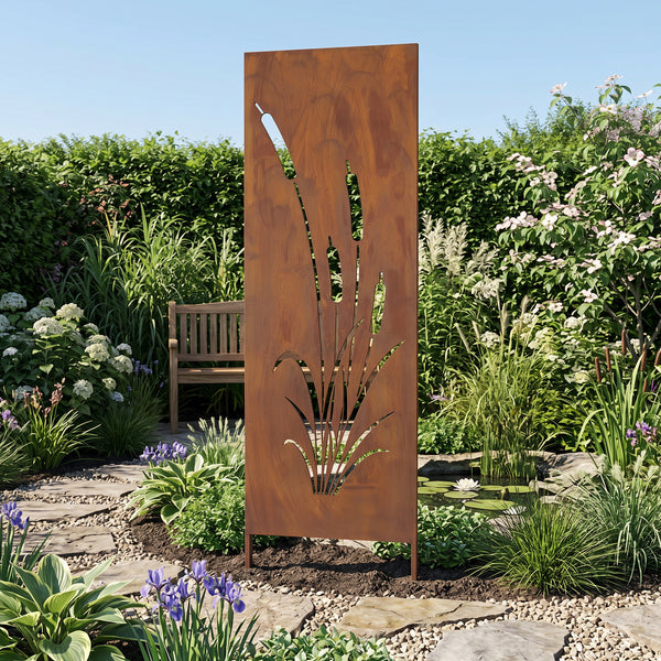 Pali da giardino Irsina set da 2 pezzi 160x50 cm acciaio Corten ruggine nobile [casa.pro]