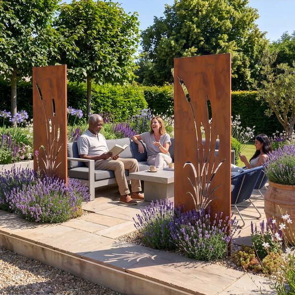 Pali da giardino Irsina set da 2 pezzi 160x50 cm acciaio Corten ruggine nobile [casa.pro]