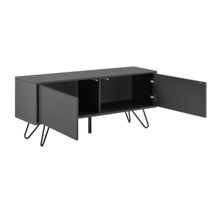 Comò con 2 Ante - Apertura Push-to-Open, Gambe in Metallo - Mobiletto Multiuso per Camera/Ufficio (AxLaxP) 46,5 x 110 x 30 cm - Mobile Porta TV con Supporto fino a 20 kg - Vari Colori