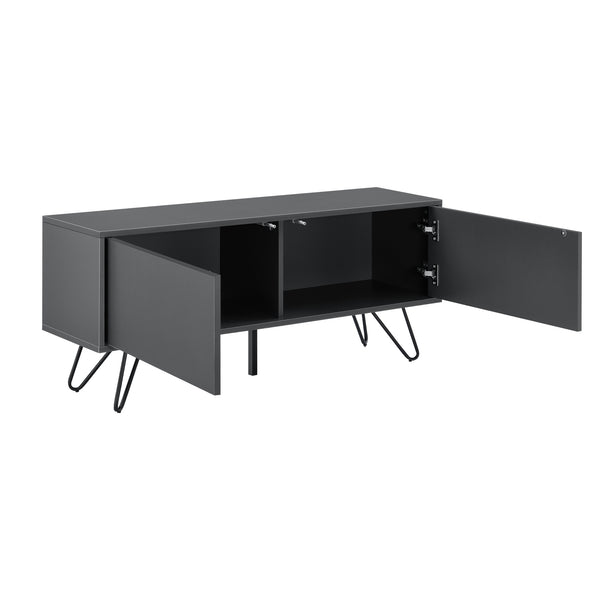 Comò con 2 Ante - Apertura Push-to-Open, Gambe in Metallo - Mobiletto Multiuso per Camera/Ufficio (AxLaxP) 46,5 x 110 x 30 cm - Mobile Porta TV con Supporto fino a 20 kg - Vari Colori