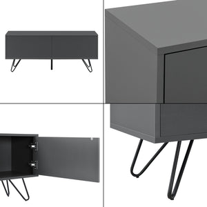 Comò con 2 Ante - Apertura Push-to-Open, Gambe in Metallo - Mobiletto Multiuso per Camera/Ufficio (AxLaxP) 46,5 x 110 x 30 cm - Mobile Porta TV con Supporto fino a 20 kg - Vari Colori