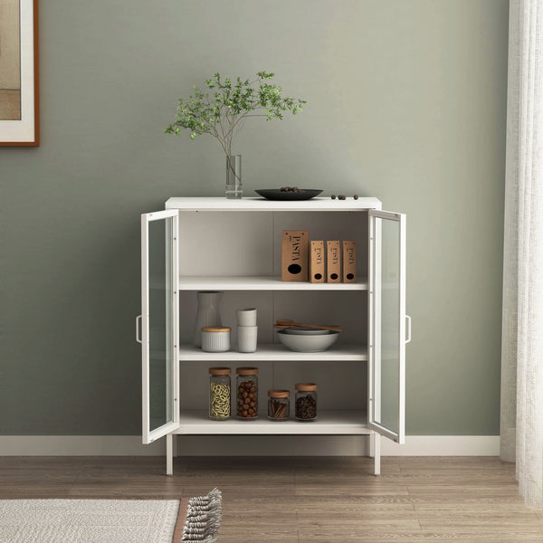 Sideboard Fauske con ante in vetro in diversi colori [en.casa]