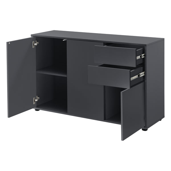 Credenza Paarl Comò con 2 Cassetti e 3 Ante per Soggiorno Camera da Letto [en.casa]