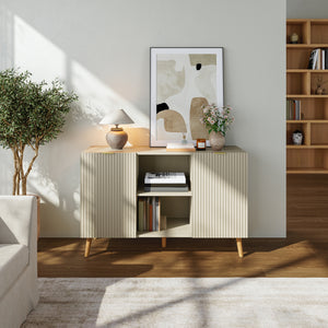 Credenza Nand Madia con Ante Scanalate 120x40x76 cm [en.casa] 
