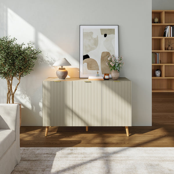 Credenza Nand Madia con Ante Scanalate 120x40x76 cm [en.casa] 