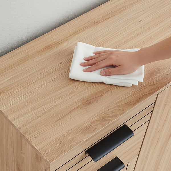 Credenza Noppen con Cassetti e Ante Mobile Contenitore - Effetto Rovere - Varie Misure [en.casa]