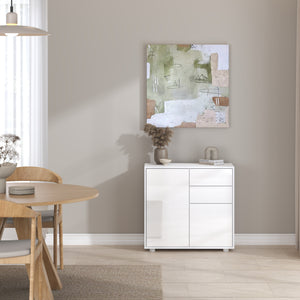 Comò Paarl con 2 Ante e 2 Cassetti 74x79x36 cm [en.casa] 