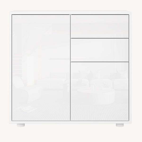 Comò Paarl con 2 Ante e 2 Cassetti 74x79x36 cm [en.casa] 