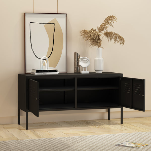 Sideboard Pyhtää 118x40x60cm Acciaio [en.casa]