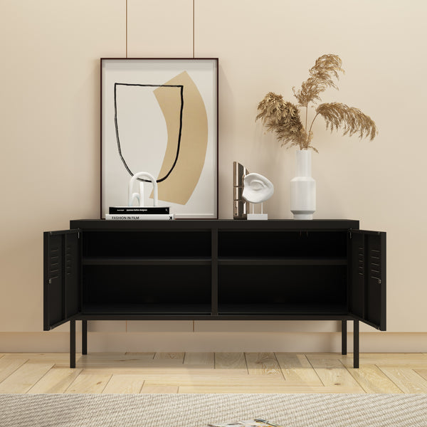 Sideboard Pyhtää 118x40x60cm Acciaio [en.casa]