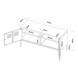 Sideboard Pyhtää 118x40x60cm Acciaio [en.casa]