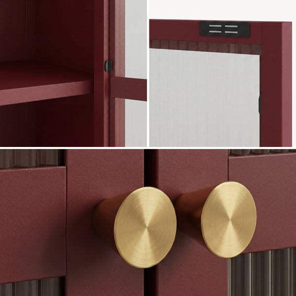 Credenza Säkylä Comò con Ante in Vetro Scanalato [en.casa]
