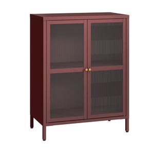 Credenza Säkylä Comò con Ante in Vetro Scanalato [en.casa]