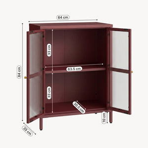 Credenza Säkylä Comò con Ante in Vetro Scanalato [en.casa]