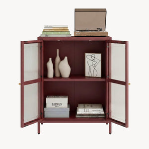 Credenza Säkylä Comò con Ante in Vetro Scanalato [en.casa]