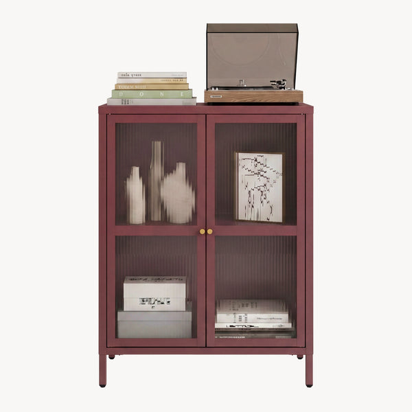 Credenza Säkylä Comò con Ante in Vetro Scanalato [en.casa]