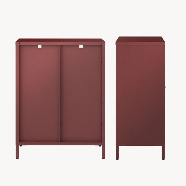 Credenza Säkylä Comò con Ante in Vetro Scanalato [en.casa]
