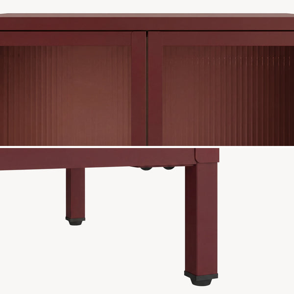 Credenza Säkylä Comò con Ante in Vetro Scanalato [en.casa]