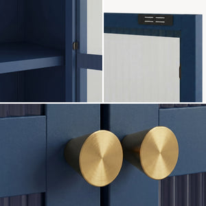 Credenza Säkylä Comò con Ante in Vetro Scanalato [en.casa]