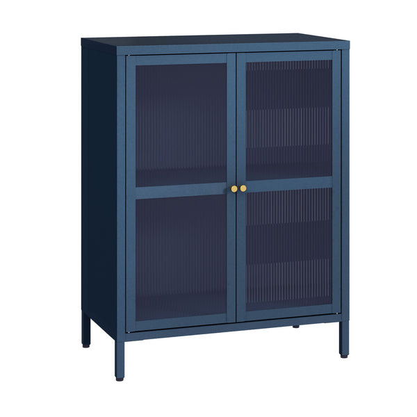 Credenza Säkylä Comò con Ante in Vetro Scanalato [en.casa]