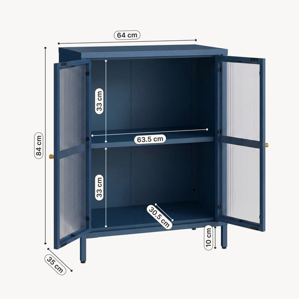Credenza Säkylä Comò con Ante in Vetro Scanalato [en.casa]