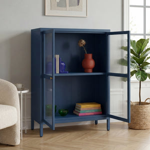 Credenza Säkylä Comò con Ante in Vetro Scanalato [en.casa]