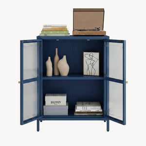 Credenza Säkylä Comò con Ante in Vetro Scanalato [en.casa]