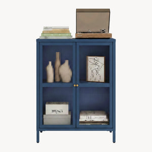 Credenza Säkylä Comò con Ante in Vetro Scanalato [en.casa]