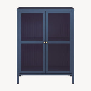 Credenza Säkylä Comò con Ante in Vetro Scanalato [en.casa]