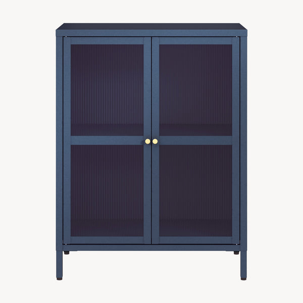 Credenza Säkylä Comò con Ante in Vetro Scanalato [en.casa]