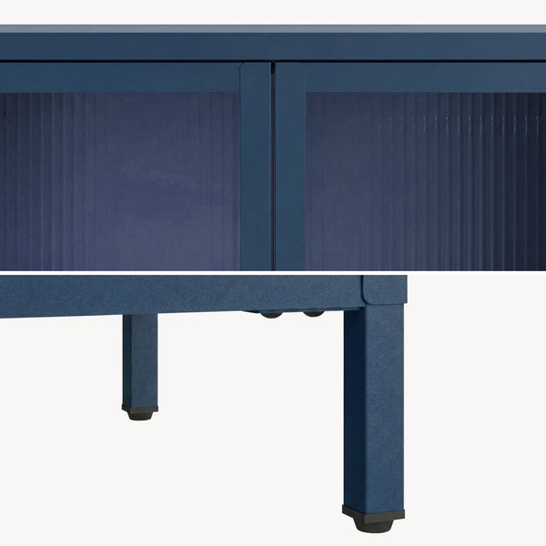 Credenza Säkylä Comò con Ante in Vetro Scanalato [en.casa]