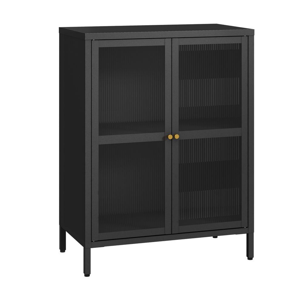 Credenza Säkylä Comò con Ante in Vetro Scanalato [en.casa]