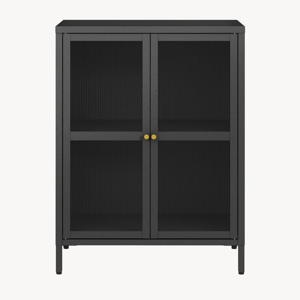 Credenza Säkylä Comò con Ante in Vetro Scanalato [en.casa]