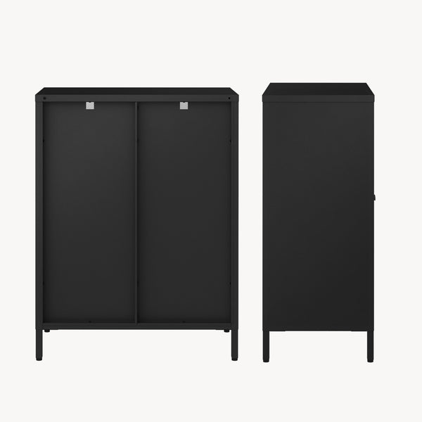 Credenza Säkylä Comò con Ante in Vetro Scanalato [en.casa]