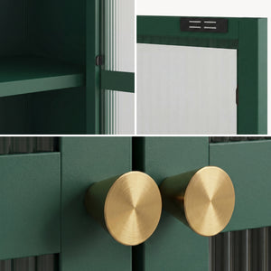 Credenza Säkylä Comò con Ante in Vetro Scanalato [en.casa]