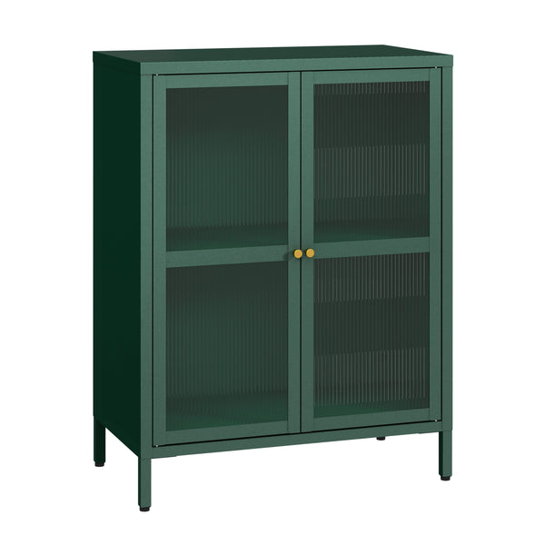 Credenza Säkylä Comò con Ante in Vetro Scanalato [en.casa]