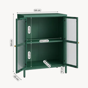 Credenza Säkylä Comò con Ante in Vetro Scanalato [en.casa]