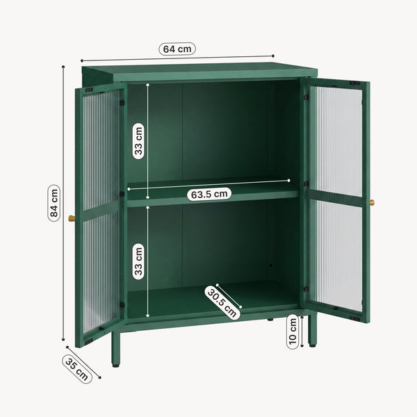 Credenza Säkylä Comò con Ante in Vetro Scanalato [en.casa]