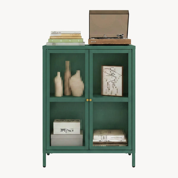 Credenza Säkylä Comò con Ante in Vetro Scanalato [en.casa]