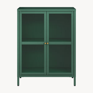 Credenza Säkylä Comò con Ante in Vetro Scanalato [en.casa]