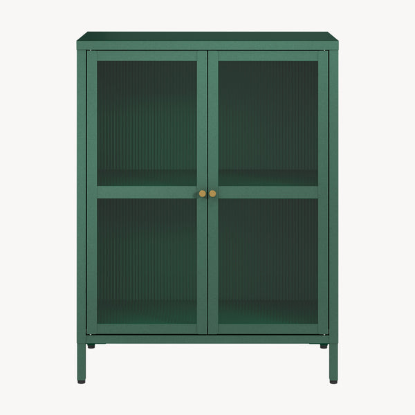 Credenza Säkylä Comò con Ante in Vetro Scanalato [en.casa]