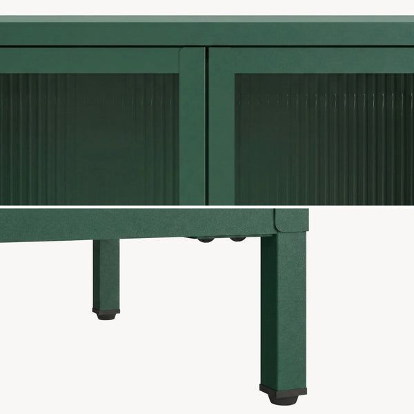 Credenza Säkylä Comò con Ante in Vetro Scanalato [en.casa]